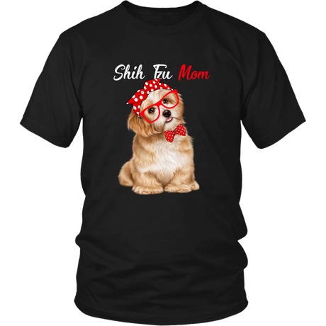 Cute Black SHIH TZU Mom Shirt for Shih Tzu Dog Lovers