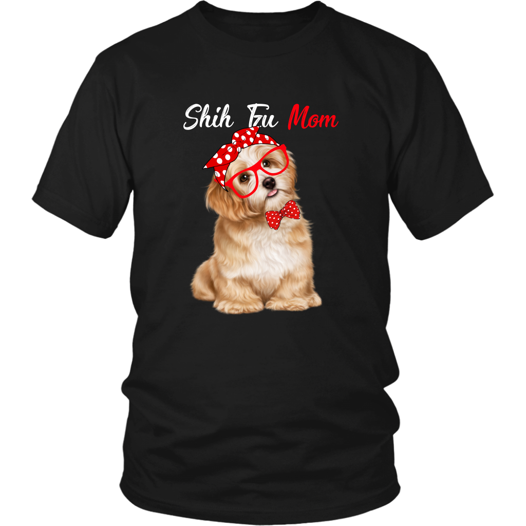 Cute Black SHIH TZU Mom Shirt for Shih Tzu Dog Lovers