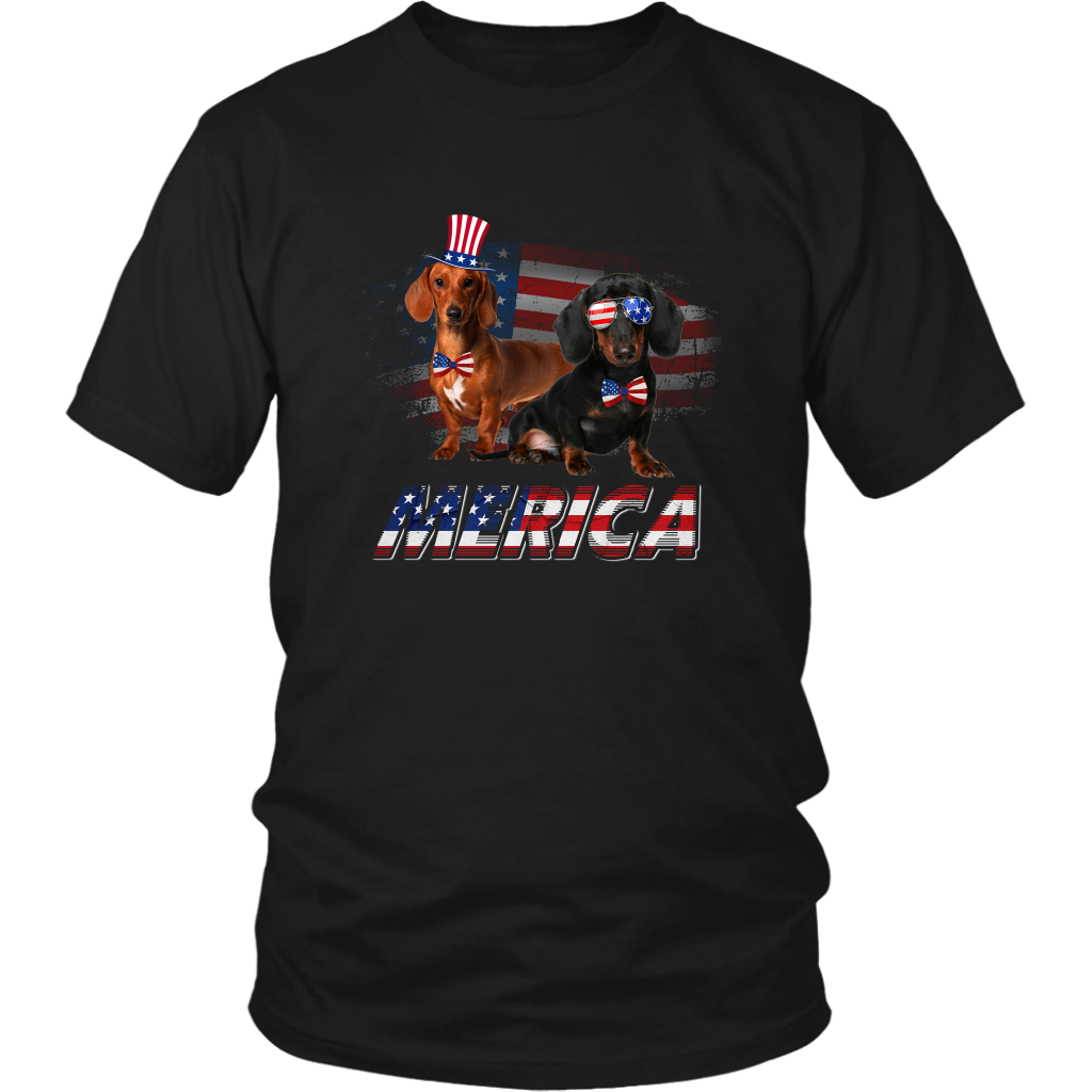 Dachshund 4th of July Merica Dachshund Dog Lover TShirt