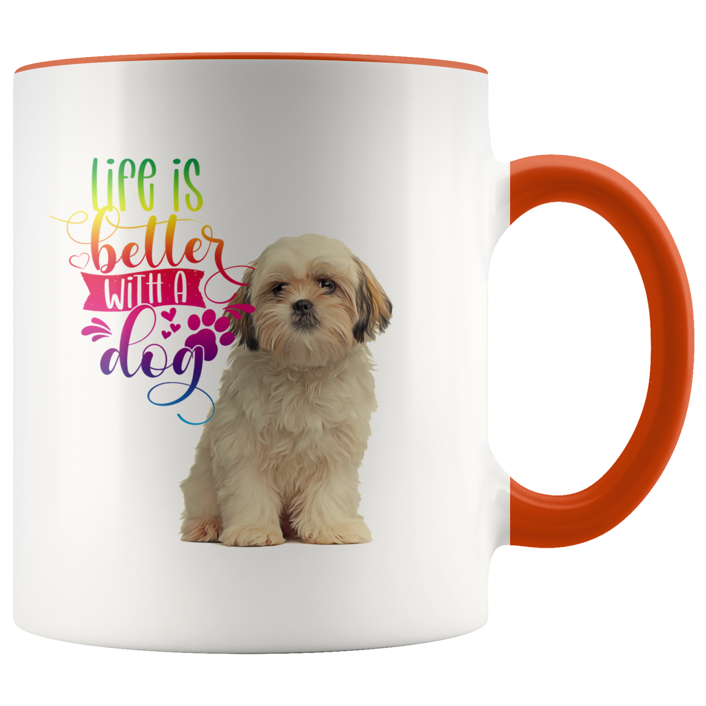 Life Is Better With A Dog Shih Tzu 2-Toned Color Mug