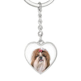 Personalized Custom Photo Shih Tzu Heart Keychain (Put Your Pet on a Keychain)