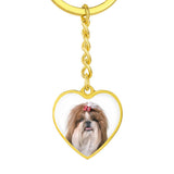 Personalized Custom Photo Shih Tzu Heart Keychain (Put Your Pet on a Keychain)