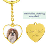 Personalized Custom Photo Shih Tzu Heart Keychain (Put Your Pet on a Keychain)
