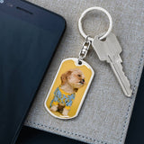 Personalized Custom Photo Shih Tzu Dog Tag Keychain (Put Your Pet on a Dog Tag Keychain)