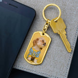 Personalized Custom Photo Shih Tzu Dog Tag Keychain (Put Your Pet on a Dog Tag Keychain)