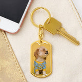 Personalized Custom Photo Shih Tzu Dog Tag Keychain (Put Your Pet on a Dog Tag Keychain)