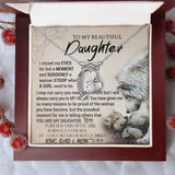 To My Daughter - Forever Love Heart Necklace (Wolves Design) (Jack- Personal)