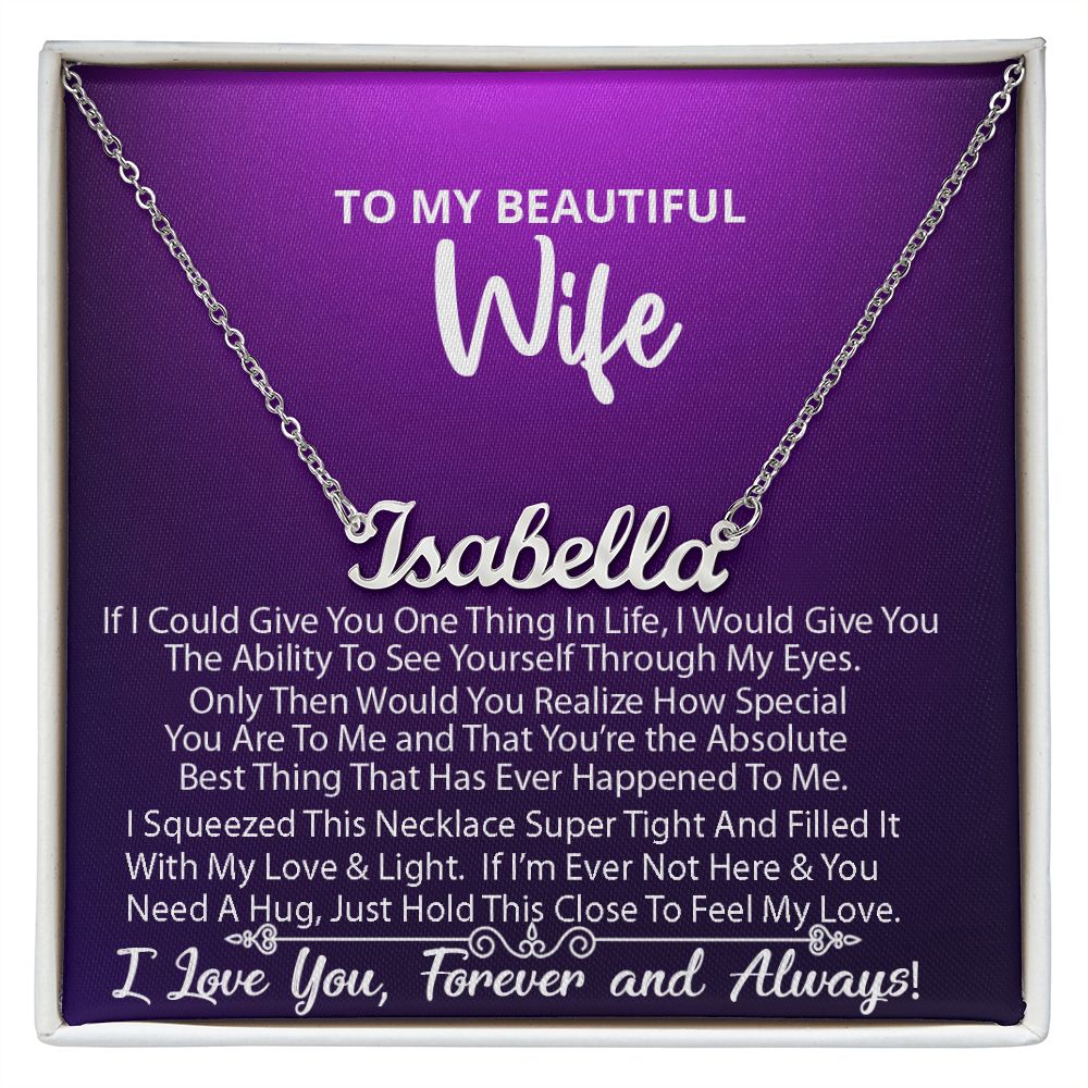Name Necklace (Personalized) -To My Beautiful Wife v1 (#385290973981)