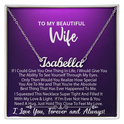 Name Necklace (Personalized) -To My Beautiful Wife v1 (#385290973981)