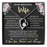 To My Wife - Forever Love Heart Necklace (Black,Flowers) (Jack- Personal)