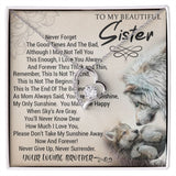 To My Sister - Forever Love Heart Necklace (Wolves Design) (Jack- Personal)