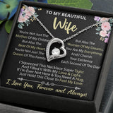 To My Wife - Forever Love Heart Necklace (Black,Flowers) (Jack- Personal)