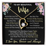 To My Wife - Forever Love Heart Necklace (Black,Flowers) (Jack- Personal)