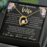 To My Wife - Forever Love Heart Necklace (Black,Flowers) (Jack- Personal)