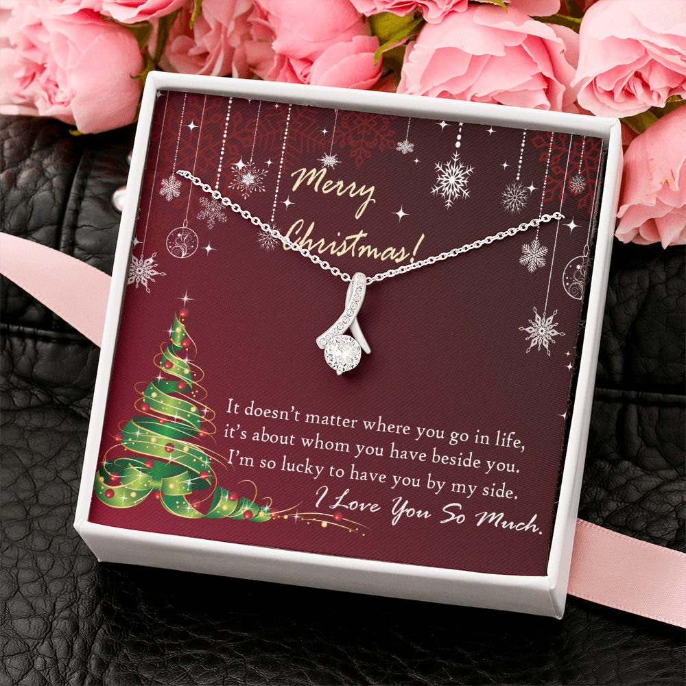 Wife|Girlfriend Christmas Gift Cubic Zirconia Necklace Jewelry Gift|I Love You!