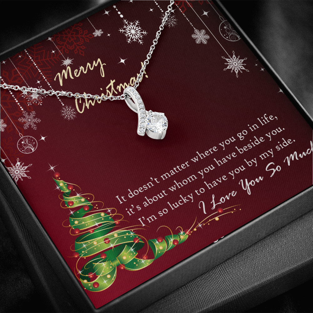 Wife|Girlfriend Christmas Gift Cubic Zirconia Necklace Jewelry Gift|I Love You!