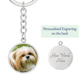 Personalized Custom Photo Shih Tzu Circle Keychain (Put Your Pet on a Keychain)