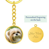 Personalized Custom Photo Shih Tzu Circle Keychain (Put Your Pet on a Keychain)