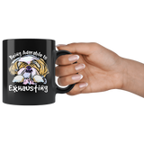 Being Adorable is Exhausting Funny Black Dog Lover Coffee Mug