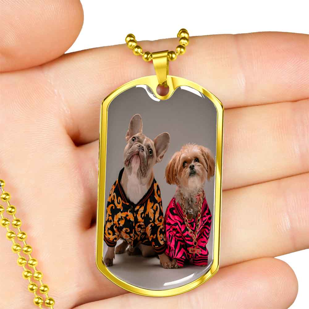 Personalized Custom Photo Shih Tzu Dog Tag Necklace (Put Your Pet on a Dog Tag Necklace)