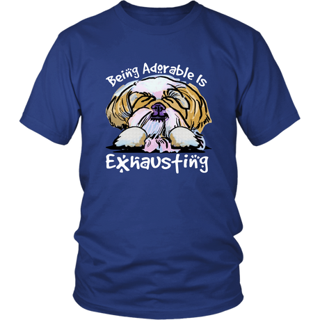 Funny Shih Tzu Tshirt Being Adorable is Exhausting Dog Lover TShirt