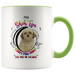 My Shih Tzu Leaves Paw Prints On My Heart White Shih Tzu 2-Toned Color Mug (Colorful Text)