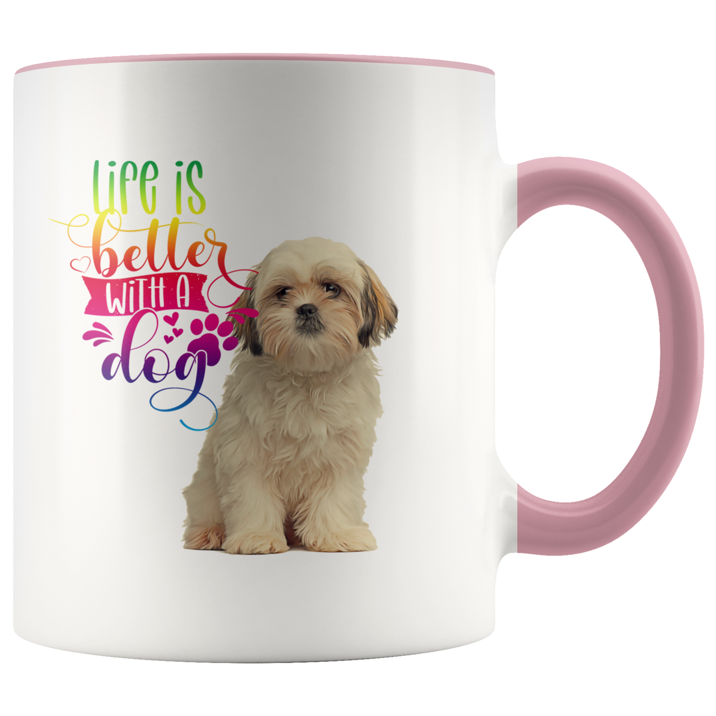 Life Is Better With A Dog Shih Tzu 2-Toned Color Mug