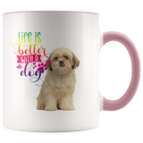 Life Is Better With A Dog Shih Tzu 2-Toned Color Mug