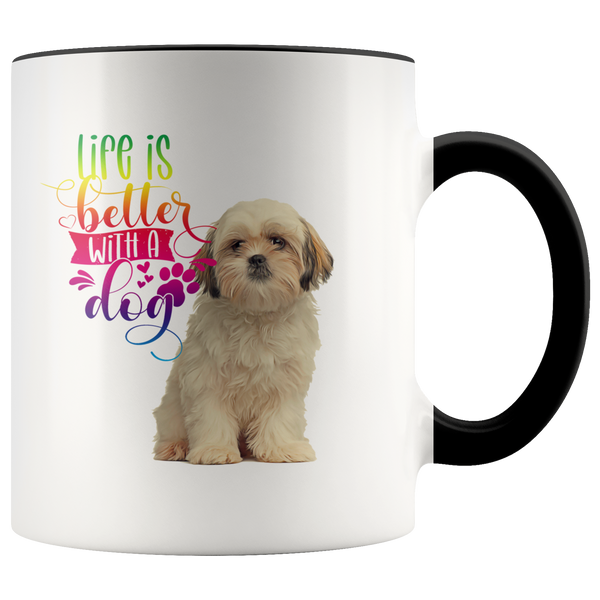 Life Is Better With A Dog Shih Tzu 2-Toned Color Mug