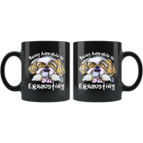 Being Adorable is Exhausting Funny Black Dog Lover Coffee Mug