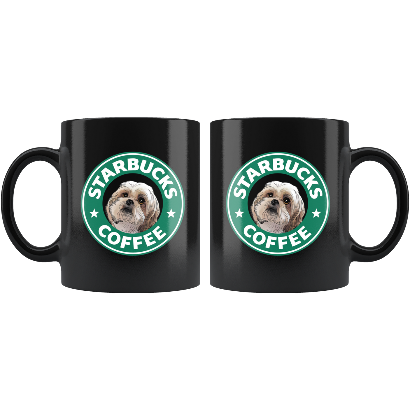 Shih Tzu Starbucks Coffee Funny Shih Tzu Black Coffee Mug