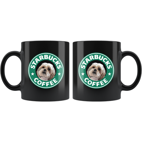 Shih Tzu Starbucks Coffee Funny Shih Tzu Black Coffee Mug