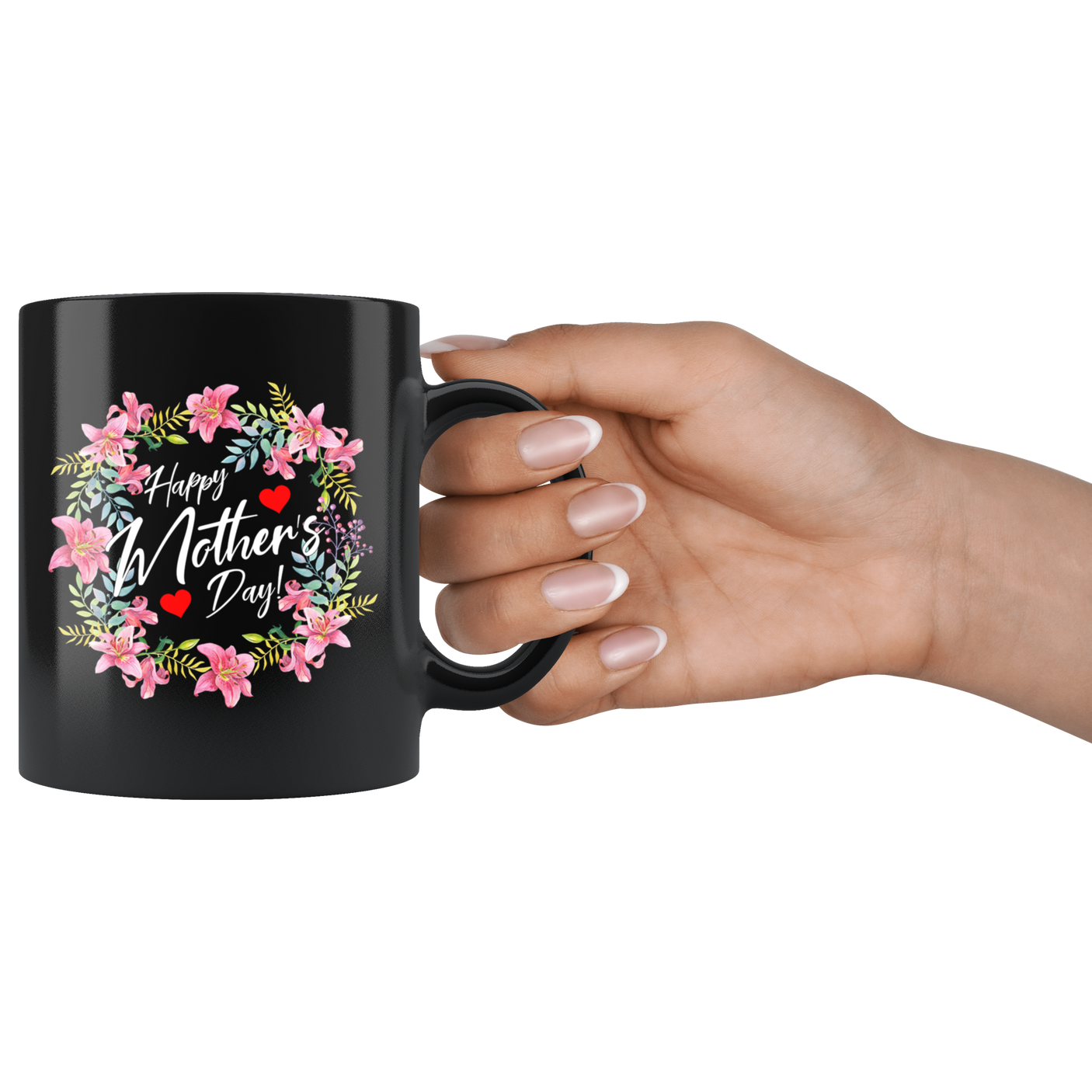 Happy Mothers Day Wreath|Gift for Mom|Mom Coffee Mug Gift|Mom Gift Flower Mug