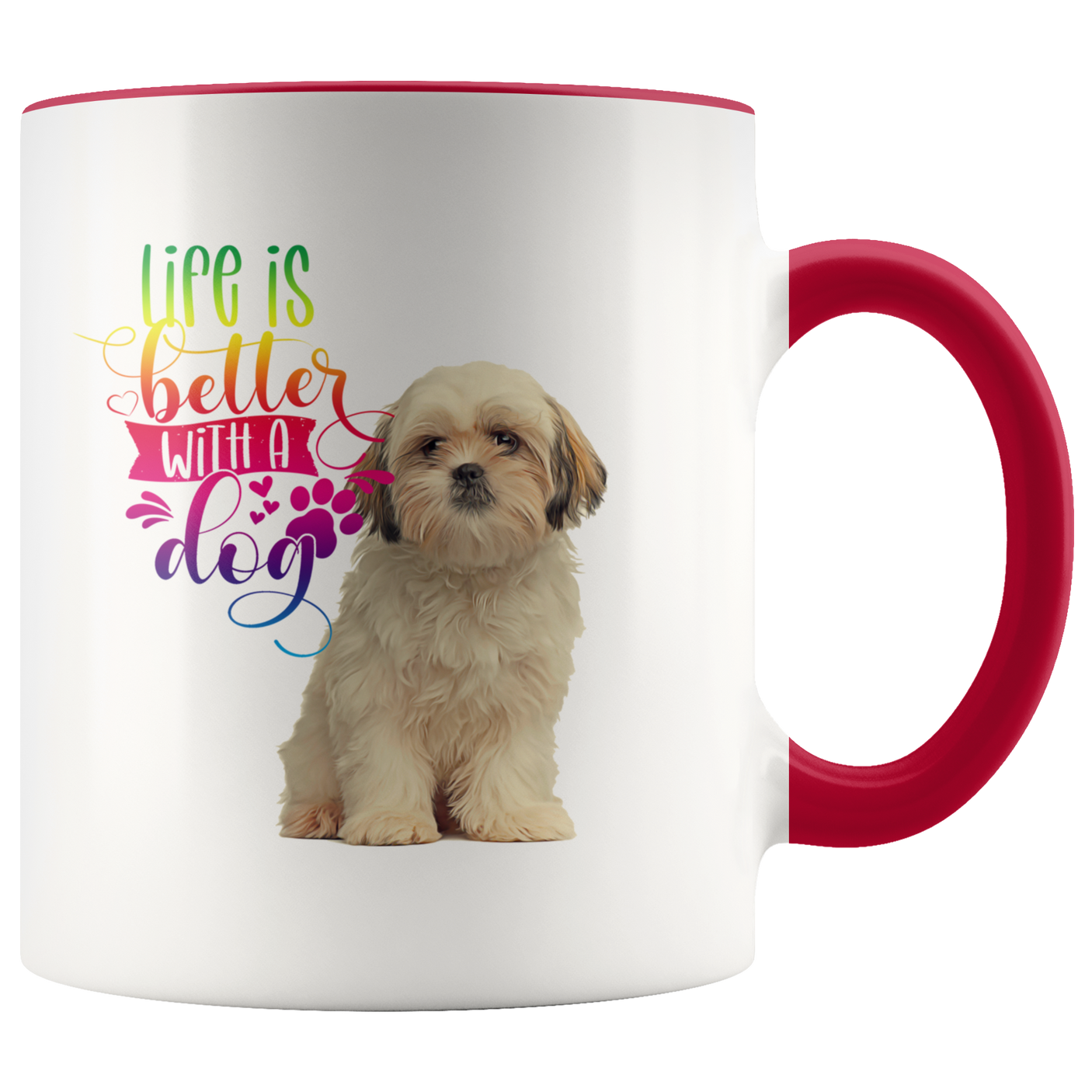 Life Is Better With A Dog Shih Tzu 2-Toned Color Mug