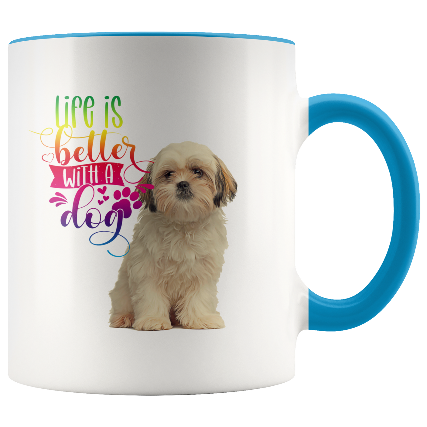 Life Is Better With A Dog Shih Tzu 2-Toned Color Mug