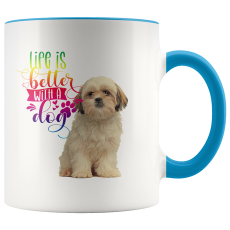 Life Is Better With A Dog Shih Tzu 2-Toned Color Mug
