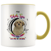 My Shih Tzu Leaves Paw Prints On My Heart White Shih Tzu 2-Toned Color Mug (Colorful Text)