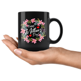 Happy Mothers Day Wreath|Gift for Mom|Mom Coffee Mug Gift|Mom Gift Flower Mug