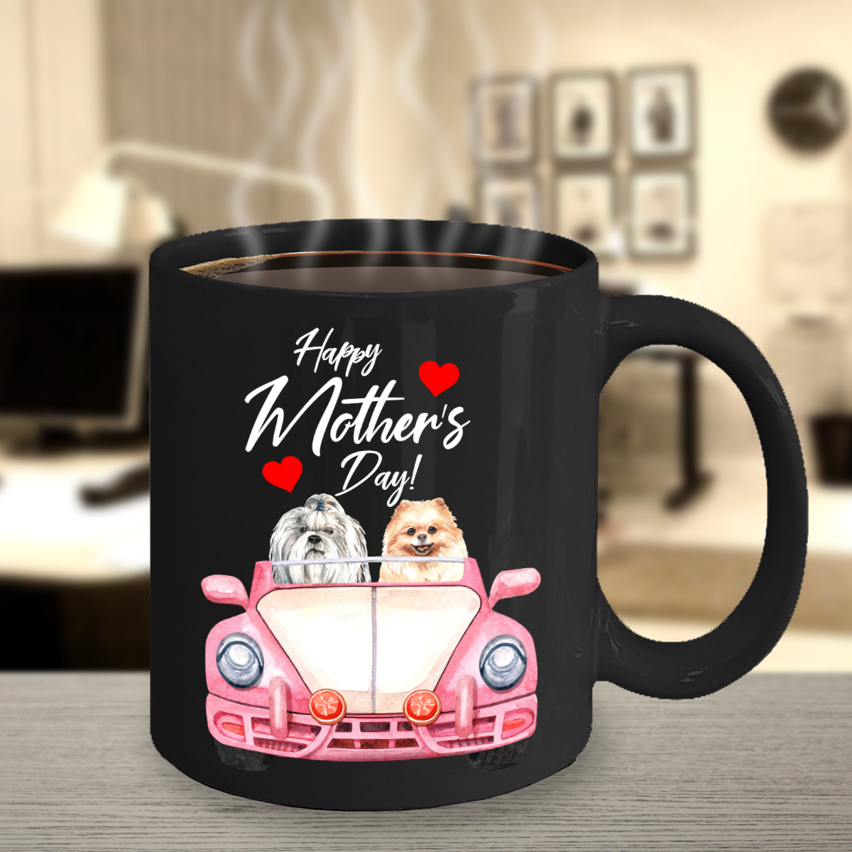 Happy Mothers Day Coffee Mug Gift|Shihtzu Pomeranian Mothers Day Dog Lover Gift