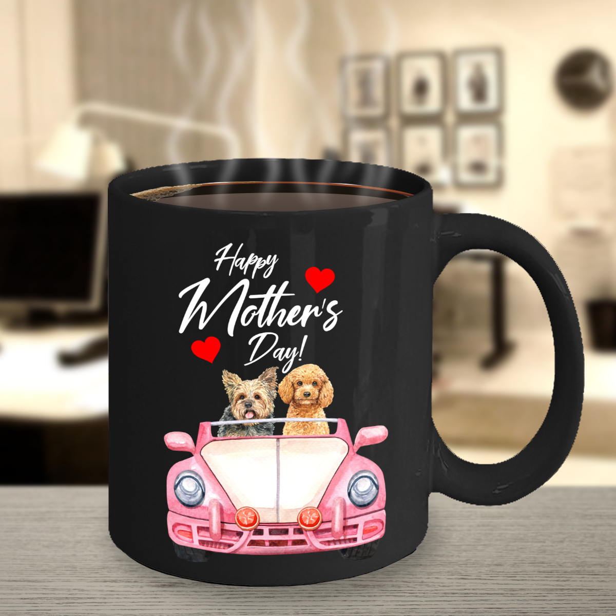 Happy Mothers Day Coffee Mug Gift|Yorkie Poodle Mothers Day Dog Lover Gift