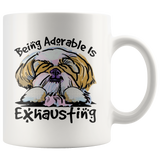 Being Adorable is Exhausting Funny Shih Tzu Dog Lover Coffee Mug