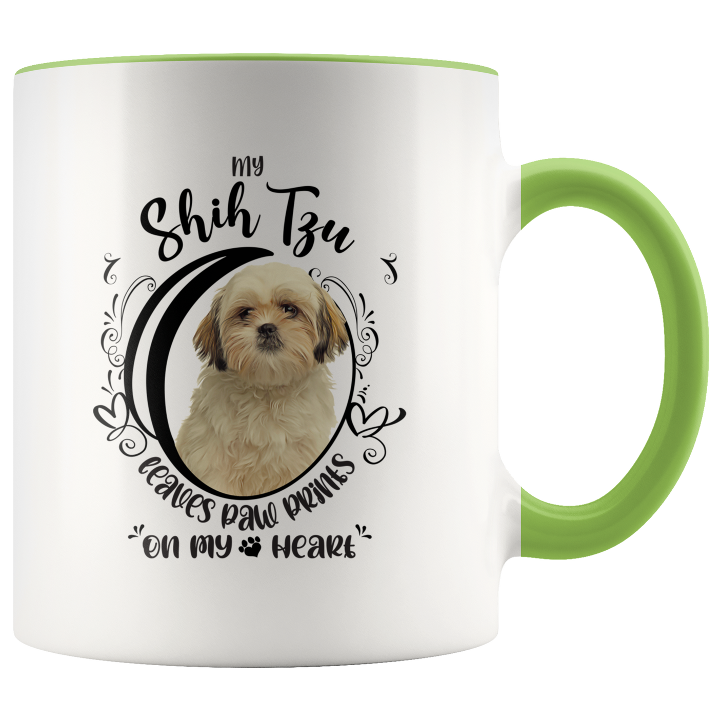 My Shih Tzu Leaves Paw Prints On My Heart White Shih Tzu Color Mug