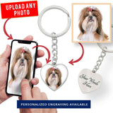 Personalized Custom Photo Shih Tzu Heart Keychain (Put Your Pet on a Keychain)
