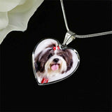 Personalized Custom Photo Shih Tzu Heart Necklace (Put Your Pet on a Necklace)