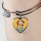 Personalized Custom Photo Shih Tzu Heart Bangle Bracelet (Put Your Pet on a Bracelet)