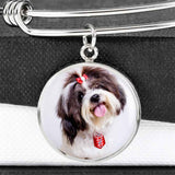Personalized Custom Photo Shih Tzu Circle Bangle Bracelet (Put Your Pet on a Bracelet)