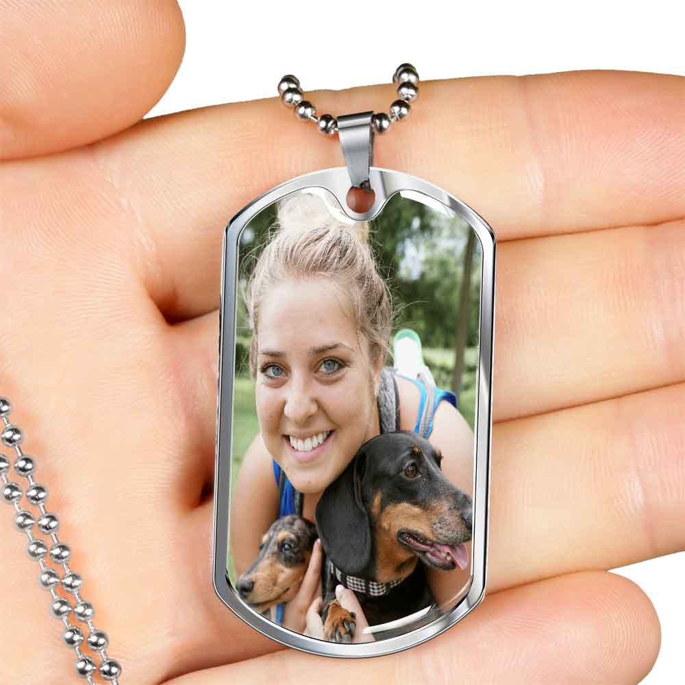 Personalized Custom Photo Shih Tzu Dog Tag Necklace (Put Your Pet on a Dog Tag Necklace)
