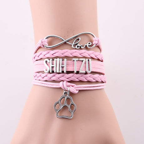Shihtzu LOVE Leather Bracelet with Charm