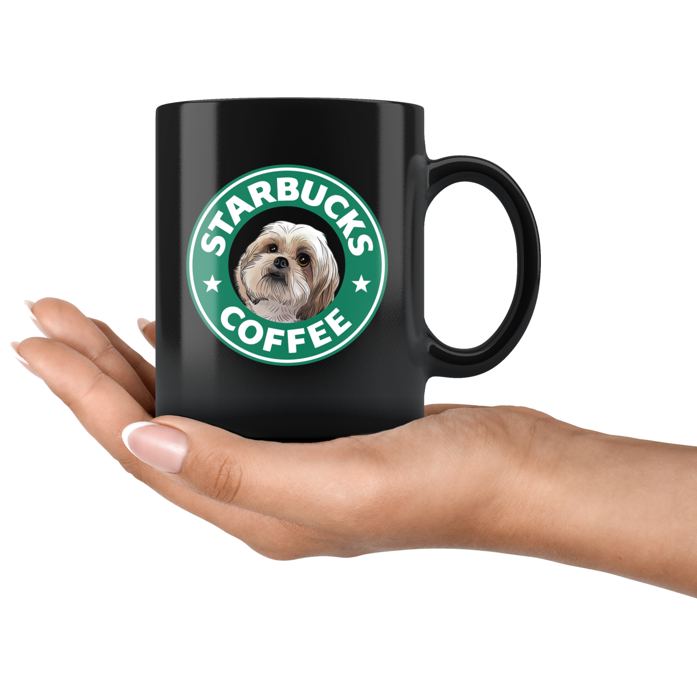 Shih Tzu Starbucks Coffee Funny Shih Tzu Black Coffee Mug