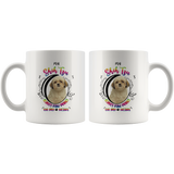 My Shih Tzu Leaves Paw Prints On My Heart White Shih Tzu Mug (Colorful Text)